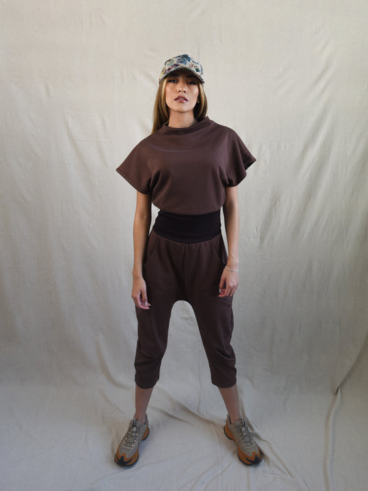 Brown Drop Crotch Pant