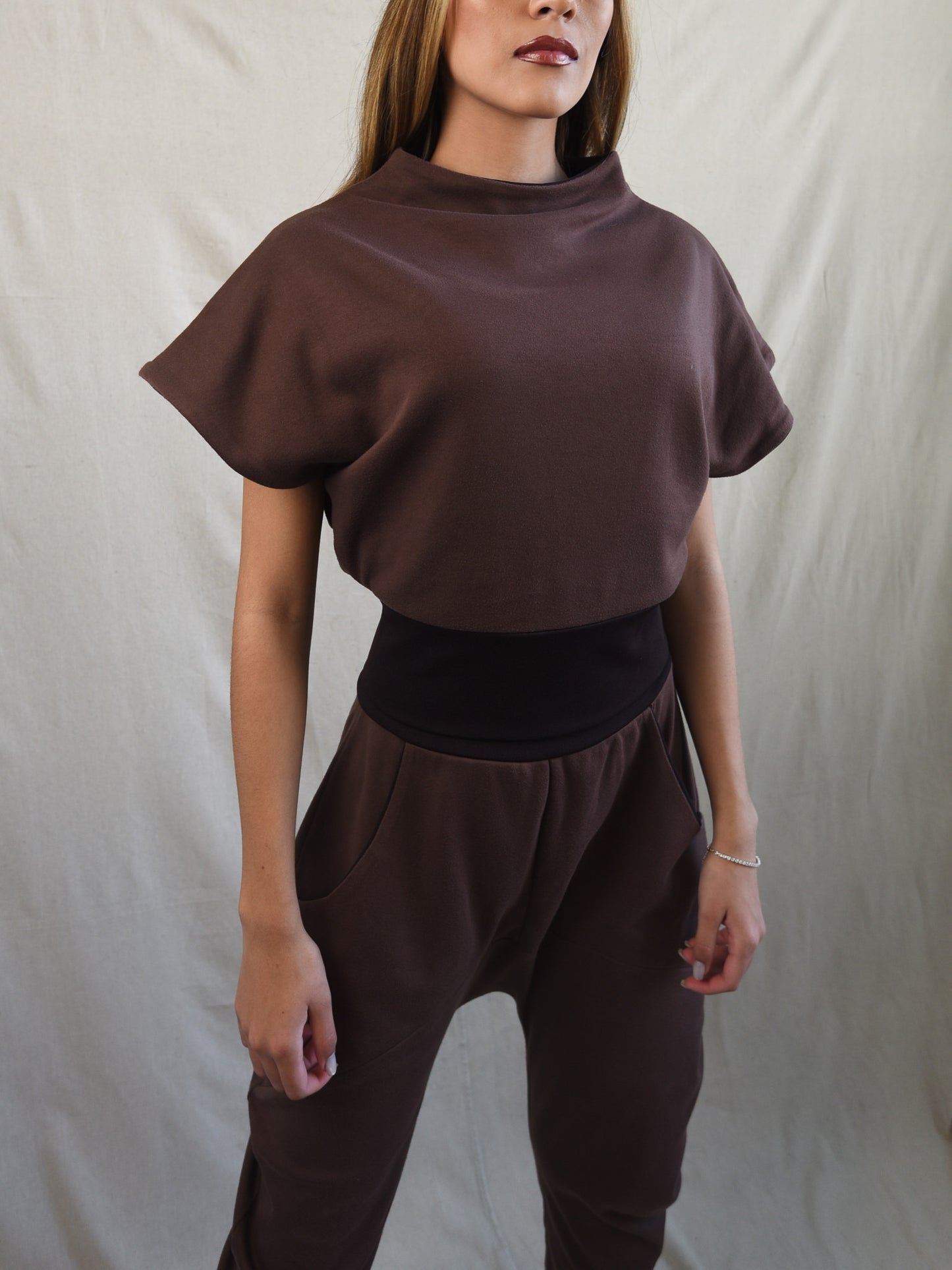 Brown Drop Crotch Pant