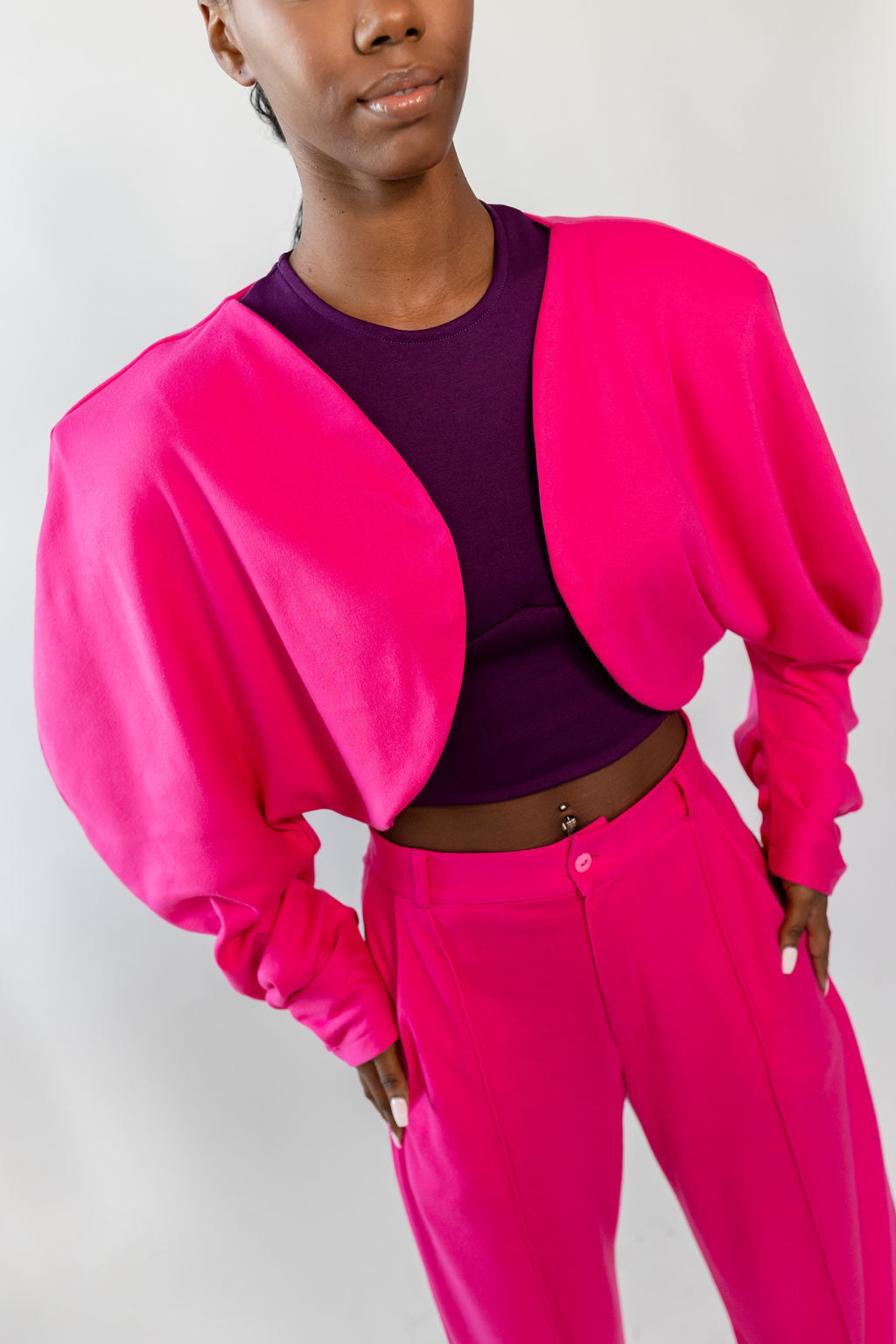 Hot Pink Oversized Suit Blazer