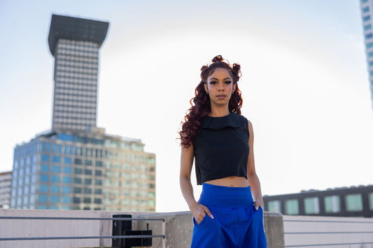 Jade Black Peter Pan Collar Blouse