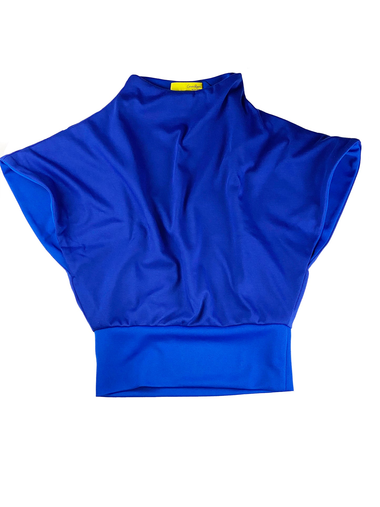 Royal Blue High Neck Sleeveless Blouse