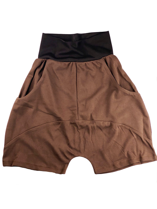 Brown Drop Crotch Short