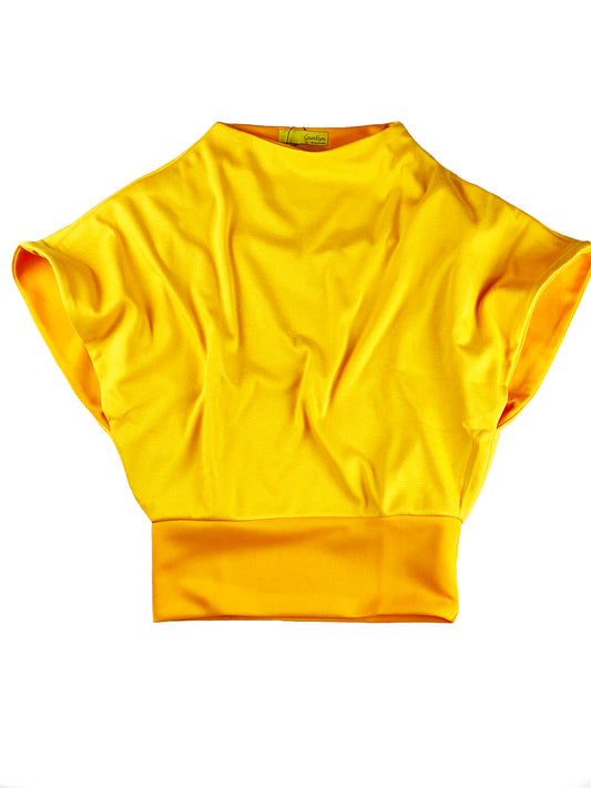 Yellow High Neck Sleeveless Blouse